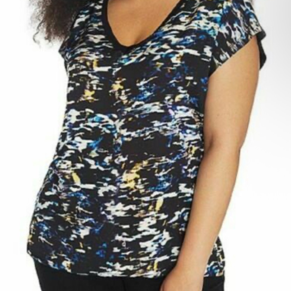 Rebels Multicolor Abstract V-Neck Top